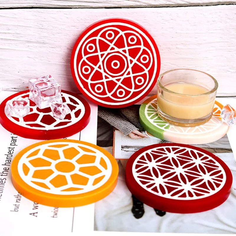

Подставка под стаканы в китайском стиле, круглая подставка для чая из искусственной смолы, держатель для чашки