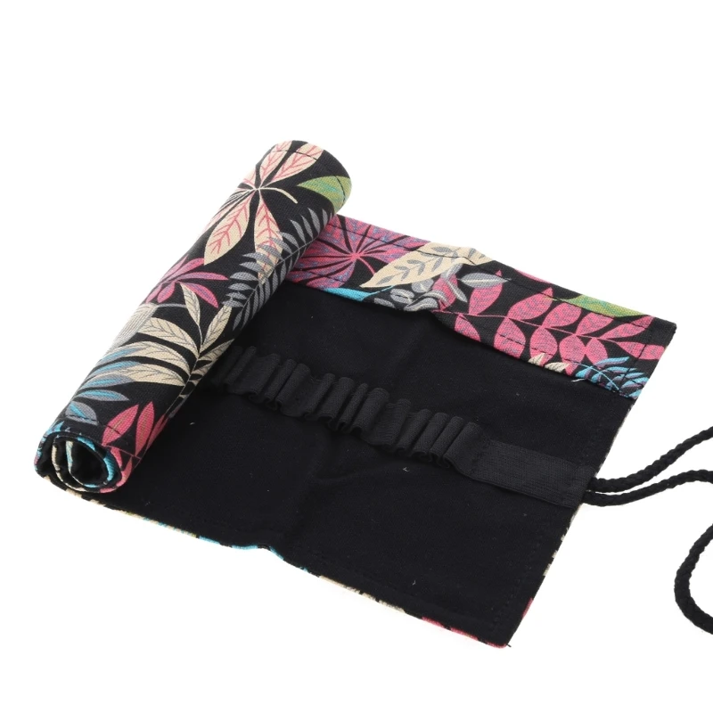 

36/48/72 Holes Canvas Pencil Roll Wrap Large Capacity Pencil Case Multiuse Roll Up Pencil Case Pen Curtain Pen Bag