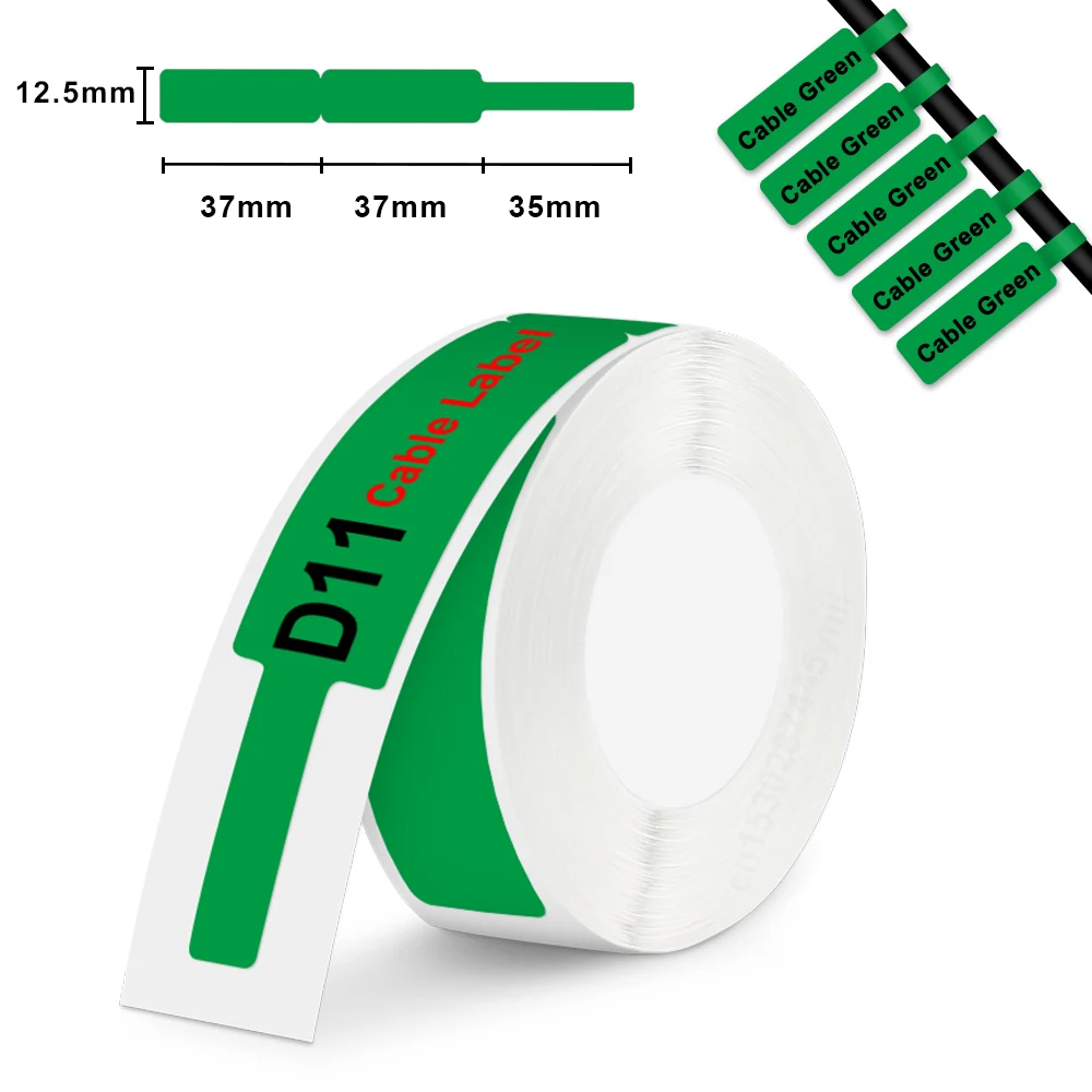 

Самоклеящаяся лента для этикеток Niimbot D11, прозрачная клейкая бумага для кабелей D11, D110, белый стикер для этикеток для производителя этикеток Niimbot, D11, D110