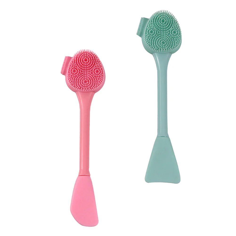 

2PCS Double- Ended Silicone Face Brush Deep Cleansing Brush Double Sided Face Applicator Silicone Face Scrubber
