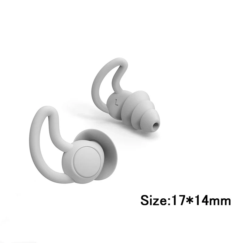 Silicone earplugs noise reduction earplugs shark fin three-layer earplugs soft office lunch break sleep sound insulation earplug