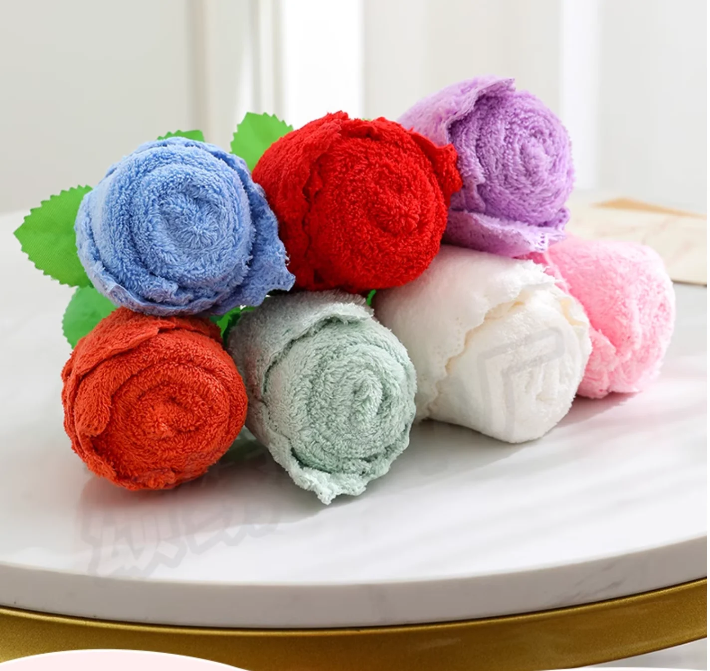 Фото Полотенце для рук с рисунком розы для детей, подарки с героями мультфильмов, 30*30 см, 24 шт./лот, оптовая продажа №3