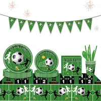 football theme tableware disposable cups plates for soccer birthday party decorations