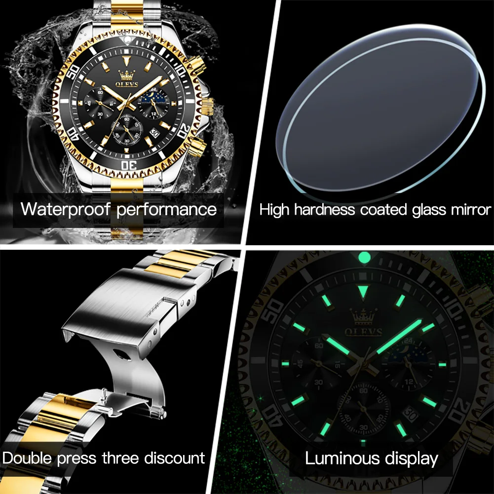 OLEVS мужские часы модные водонепроницаемые кварцевые наручные лучший бренд
