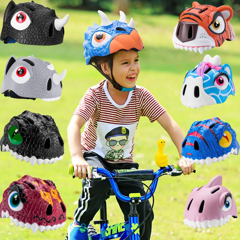 

Children's Riding Helmet Cool Animal Dinosaur Unicorn Shape Integrated Molding Outdoor Roller Skid Protector Cycling Gear