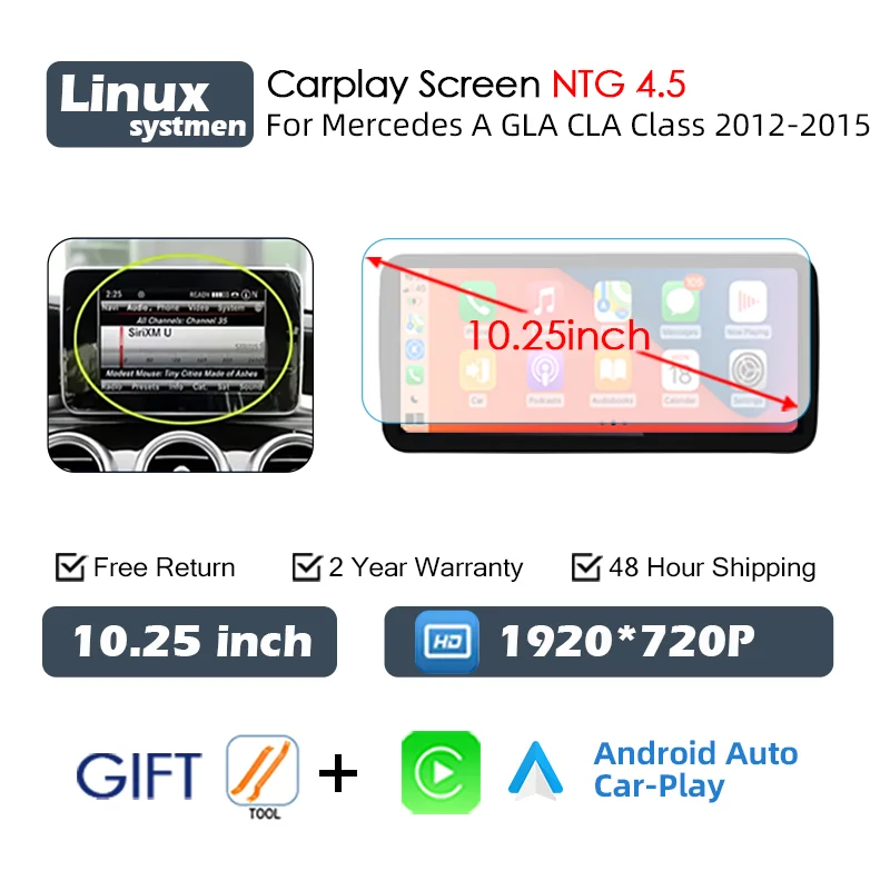 Сенсорный экран Carplay для Mercedes Benz A GLA CLA Class W176 X156 C117 2012-2018, автомобильный мультимедийный плеер, радиоприемник Navi