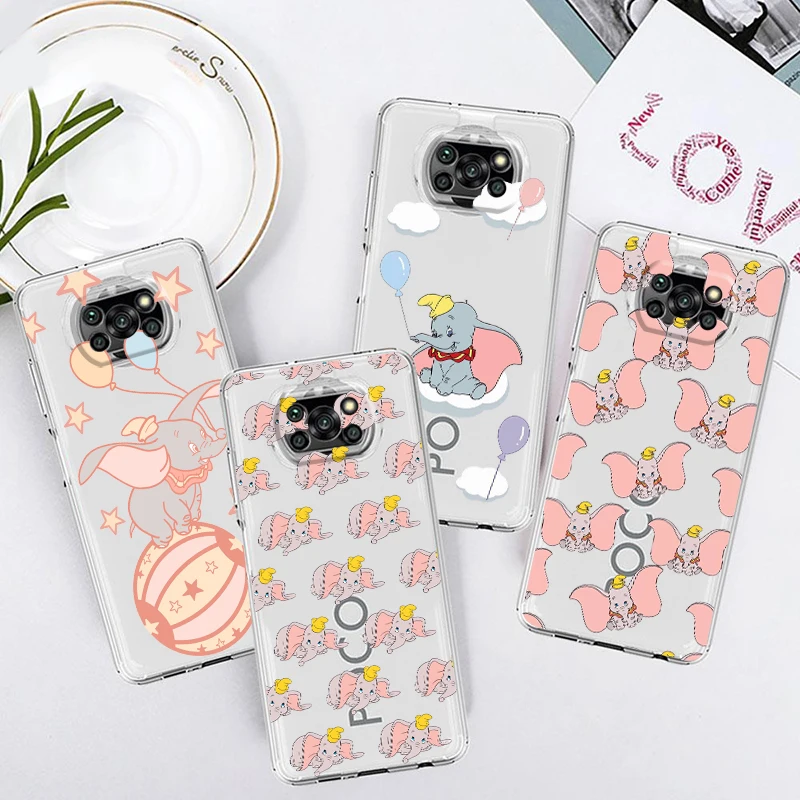 

Transparent Cover Disney Dumbo Cute Cool Phone Case For Xiaomi Mi Poco X4 X3 NFC F4 F3 GT M4 M3 M2 X2 F2 Pro C3 C40 C3 5G