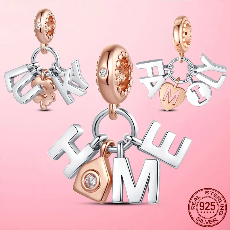 

Лидер продаж, подвеска-Шарм из серебра 925 пробы, подвеска-бусина на удачу для семьи, подходит для оригинального браслета Pandora, ювелирные изде...