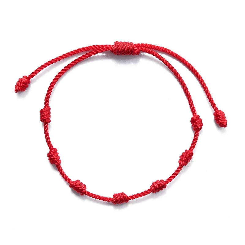 20PCS 7 Knots Red String Bracelet For Couple Protection Good Luck Amulet for Success Handmade Friendship Lucky Bangles - купить по