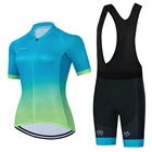 Велосипедная одежда Salexo, новинка 2022, Женский комплект из Джерси для велоспорта, велосипедная одежда, дышащая рубашка с коротким рукавом, велосипедные шорты, 19D гелевые подушки