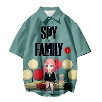 anya anime shirts spy x family print men women harajuku cartoon oversized summer short sleeve streetwear casual kawaii clothing