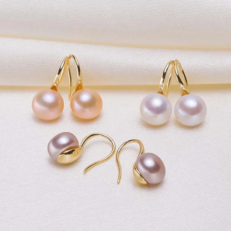 

Natural Freshwater Pearl Earrings Pearl Jewelry Classic Earrings for Women Party Wedding Earrings 3 Colors