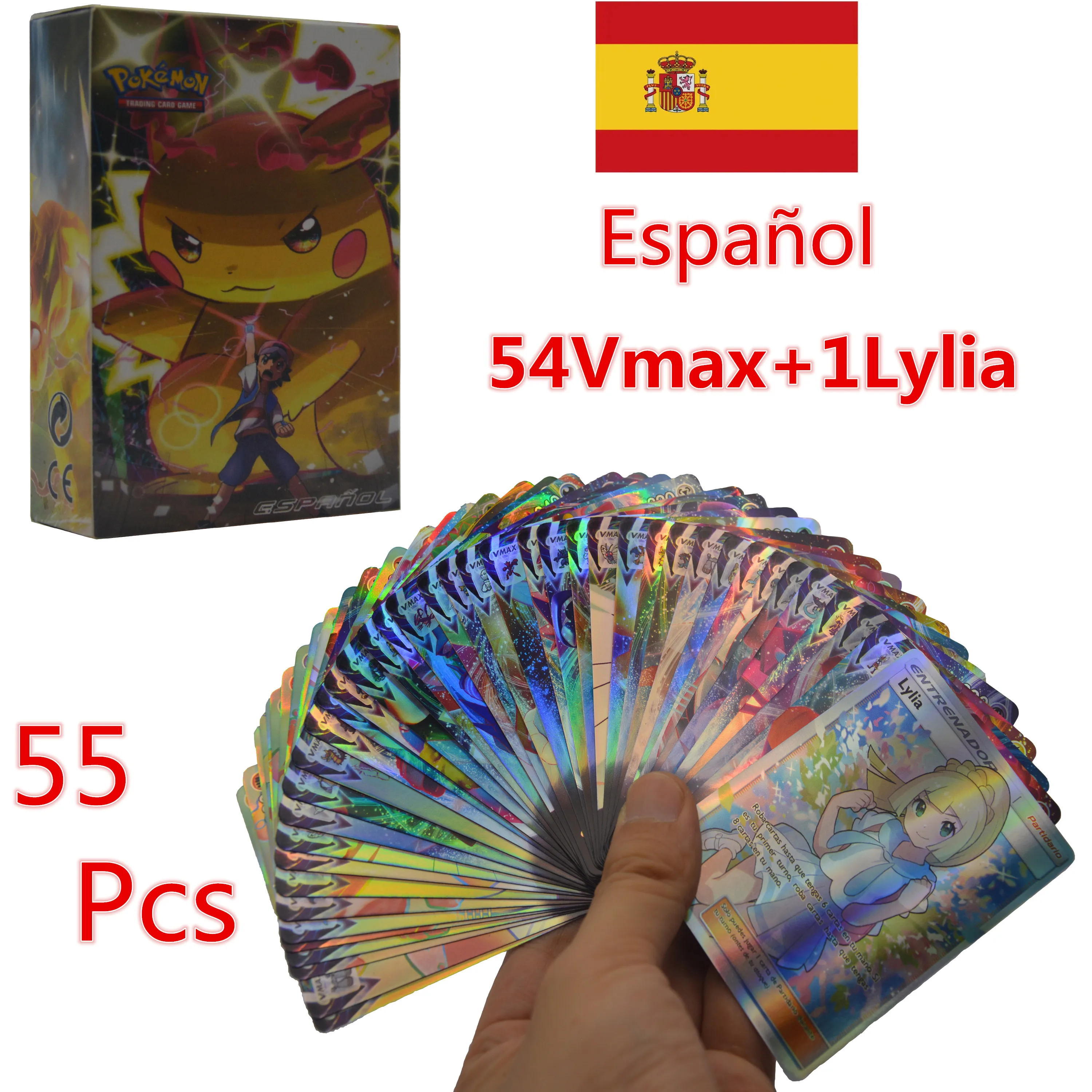 Trading Pokemon Cards Spanish Shining Cartas Espanol Game TAG TEAM VMAX GX  V Pokemon Battle Card Collection For Children Toys