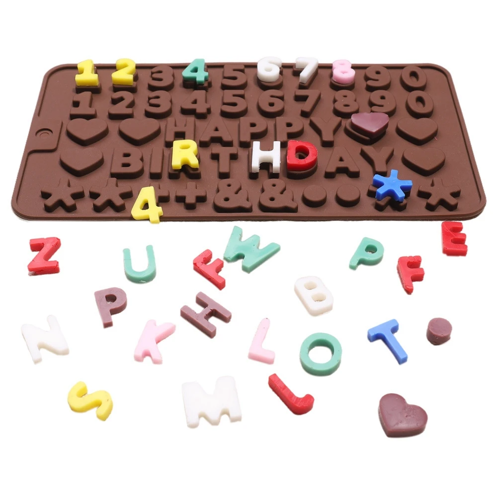 

3D Chocolate Alphabet and Number Silicone Non-stick Mold DIY Cake Decorating Tools Tray Fondant Molds Jelly Cookies Baking Mould