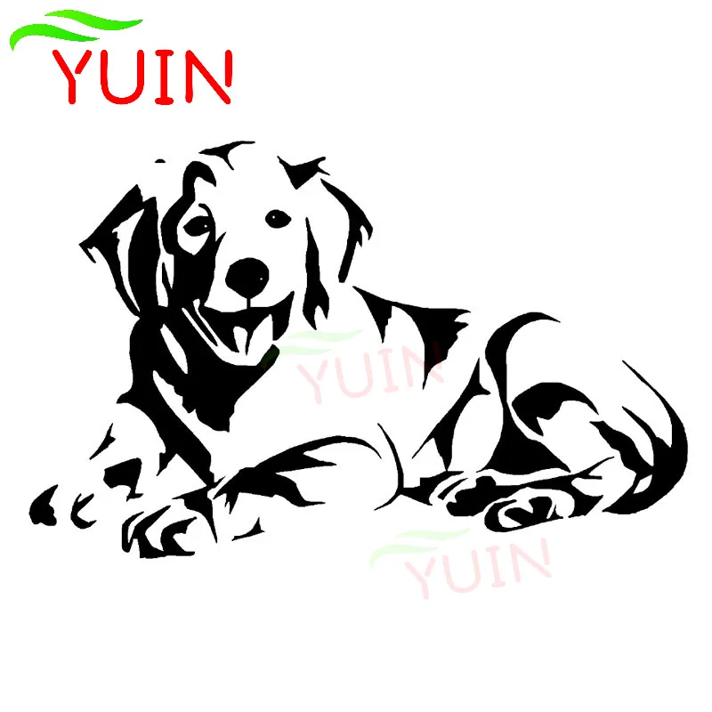 

Labrador Retriever Puppy Golden Retriever Lying Car Sticker Fashion PVC Bumper Decoration Accessories Waterproof Sunscreen Decal