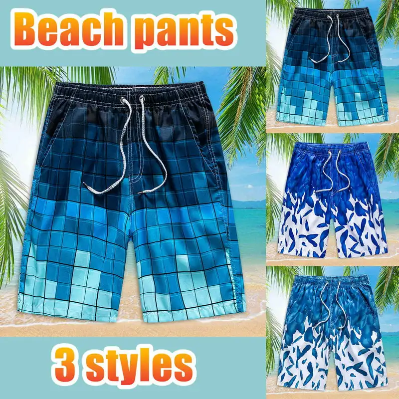 

Discount Swimming Trunks Mens Swimsuit Shorts, Men`s Five-Point Quick-Drying Sports Surfing Printing Plus Size Seaside Vacation