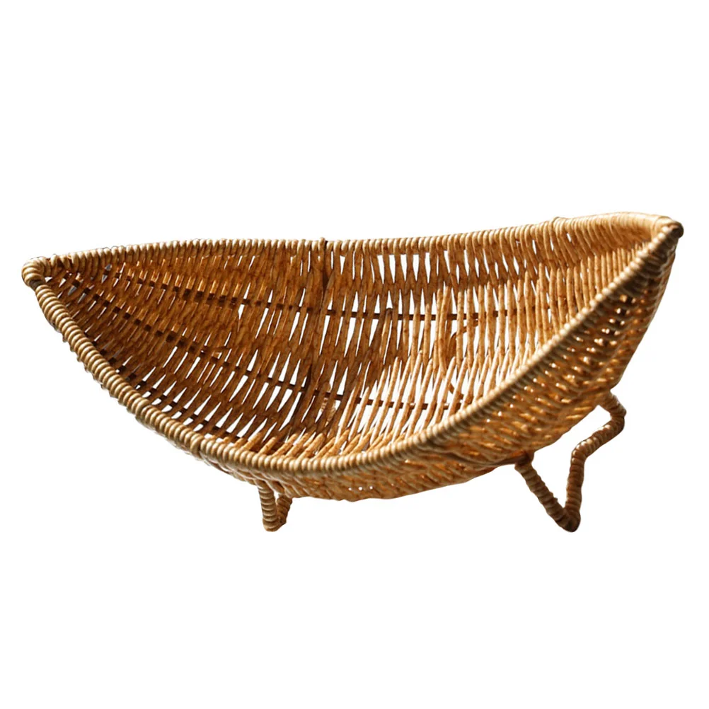 Bread Basket Rattan Fruit Bowl Sundries Vegetable Storage Serving Holder Coffee