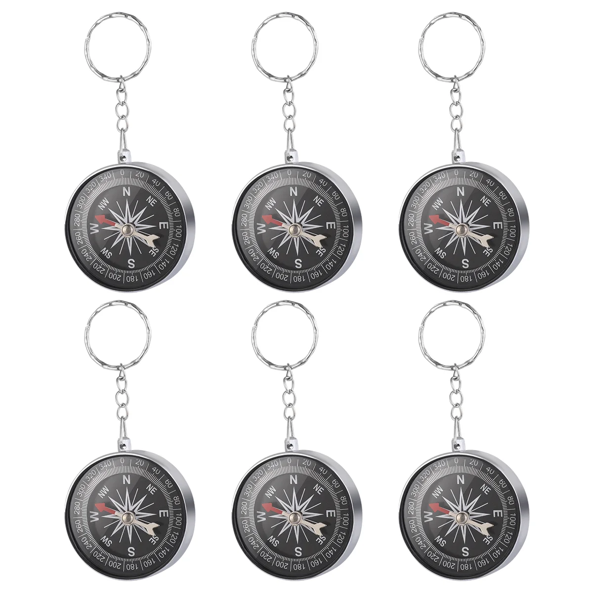 

12PCS Silver Compass Graduation Party Favors Compass Keychain Compass Bag Pendant Compass Keychain for Men