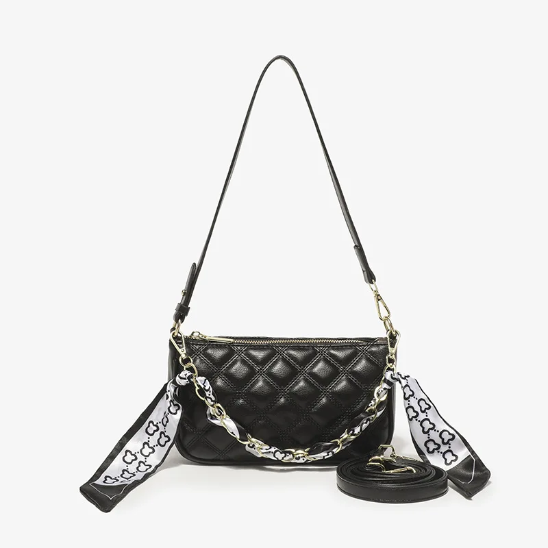 

Free Shiping 2024 New Underarm Versatile Lingge Bag Fashion Commuter Scarf Chain Bag Women Crossbody Bag Shoulder Bag [23111604]