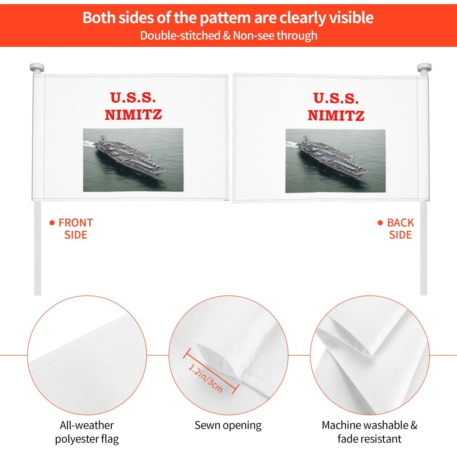 США. Декоративный Автомобильный флаг Nimitz для улицы джимбуфа США ВМС военный