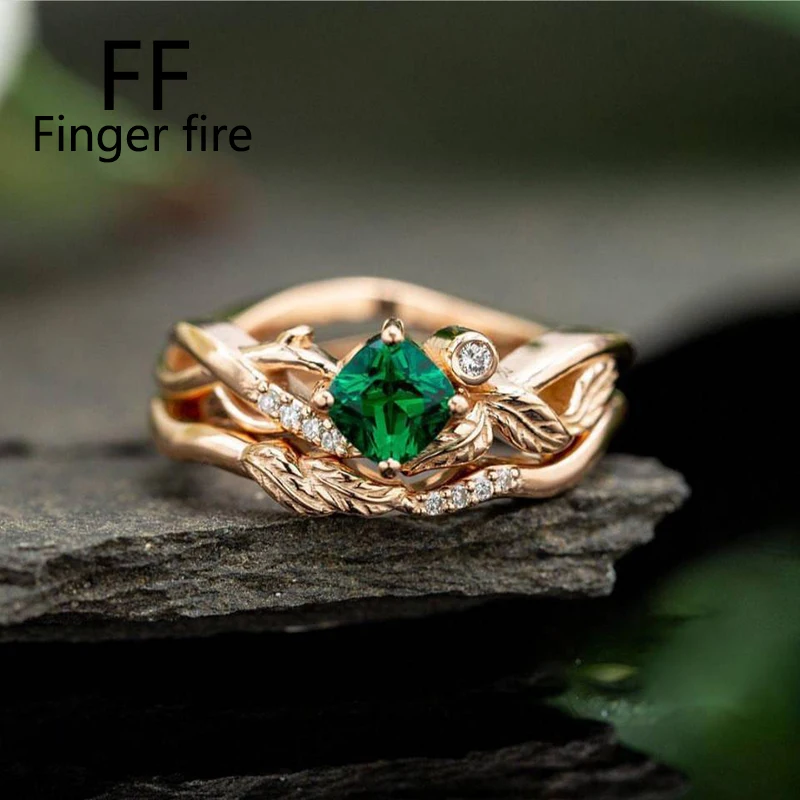 

Delicate Gold Plated Green Ladies Ring Wedding Anniversary Gift Beach Party Jewelry