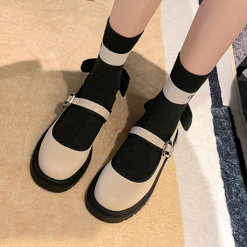 

Heihaian Simple Sweet Single Shoe 2023 Spring New Round Head Bow Decoration Platform Women's Shoes 33-41