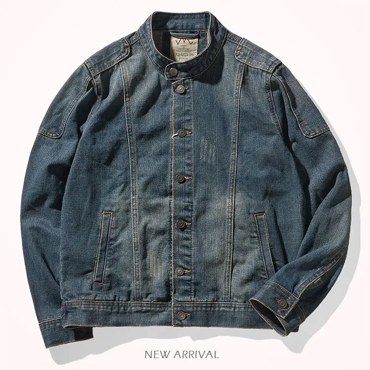 

Vintage Do The Old Cowboy Jacket Men's Clothing Spring and Autumn Popular Washed Stand-up Collar Slim Fit Casual Jackets Coat