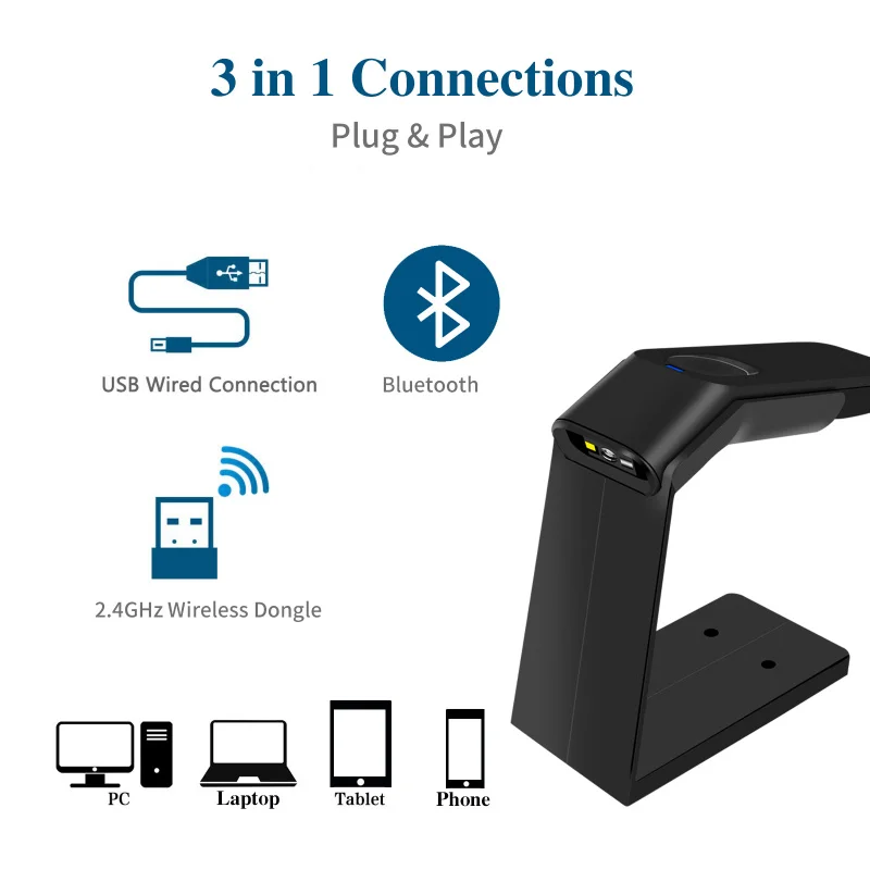 Беспроводной сканер штрих-кодов с функцией распознавания холла автоматическое