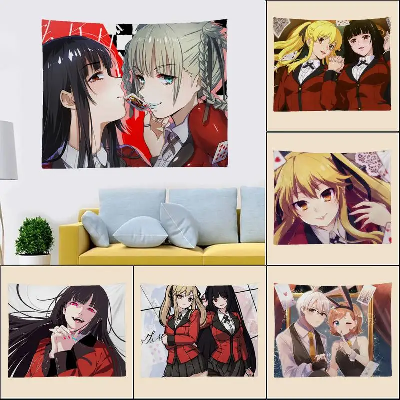 

Kakegurui Anime Tapestry Art Printing Cheap Hippie Wall Hanging Bohemian Wall Tapestries