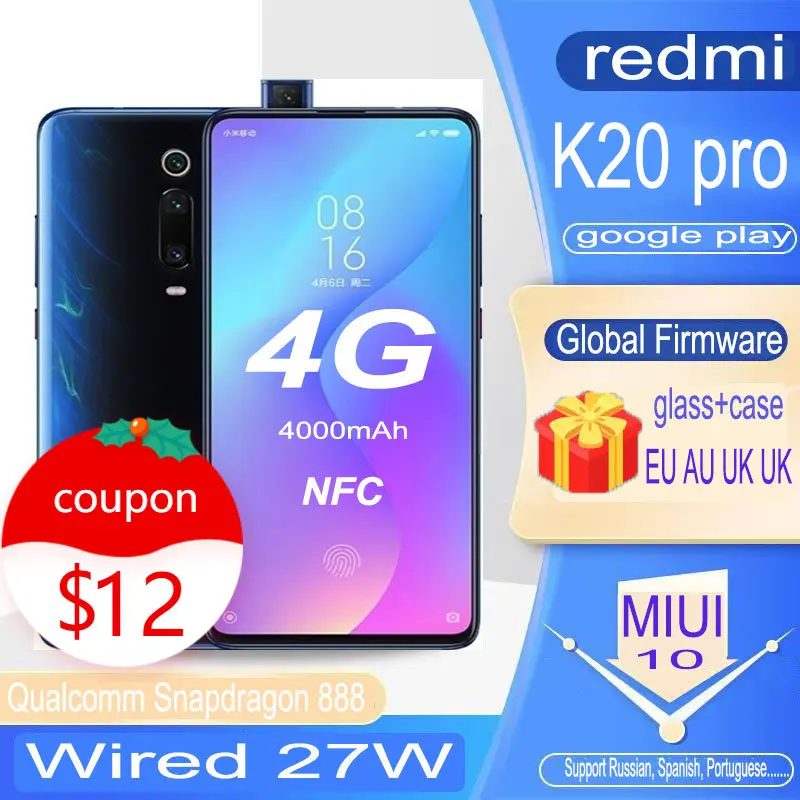 Smartphone redmi Xiaomi K20 Pro  /9T PRO 4G NFC Redmi celular 6GB 128GB Snapdragon 855