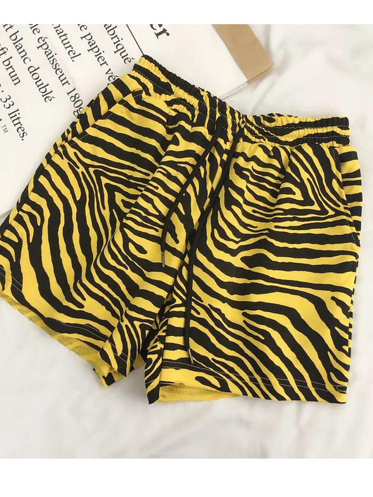 2023 Zebra Leopard Shorts Colorful Women's Sports Shorts Casual Classic Soft Student High Waist Summer Baggy Breeches for Women