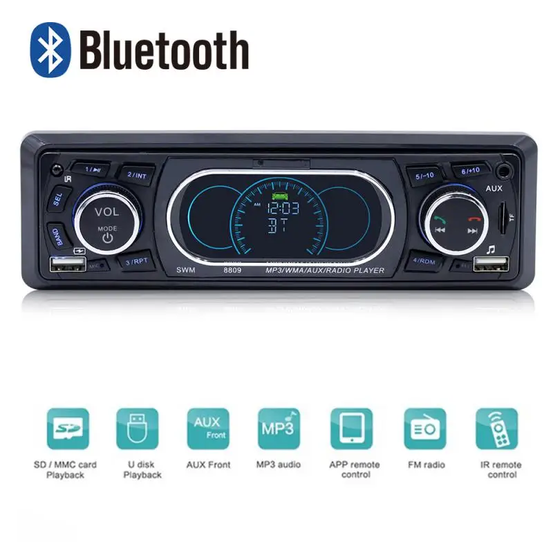 

1-Din Car Radio Bluetooth Car Stereo Car MP3 Player upport USB/FM Receiver with Wireless Remote Controller 60W*4