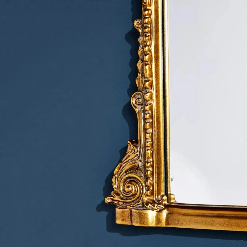 Metal Makeup Mirror Gold Frame Macrame Vintage Irregular Luxury Dressing Self Cut Dekoracyjne Lustra Home Decoration
