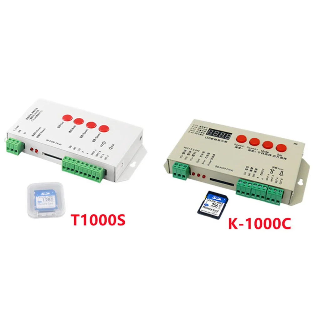 K-1000C (T-1000S Updated) controller K1000C WS2812B,WS2811,APA102,T1000S WS2813 LED 2048 Pixels Program Controller DC5-24V