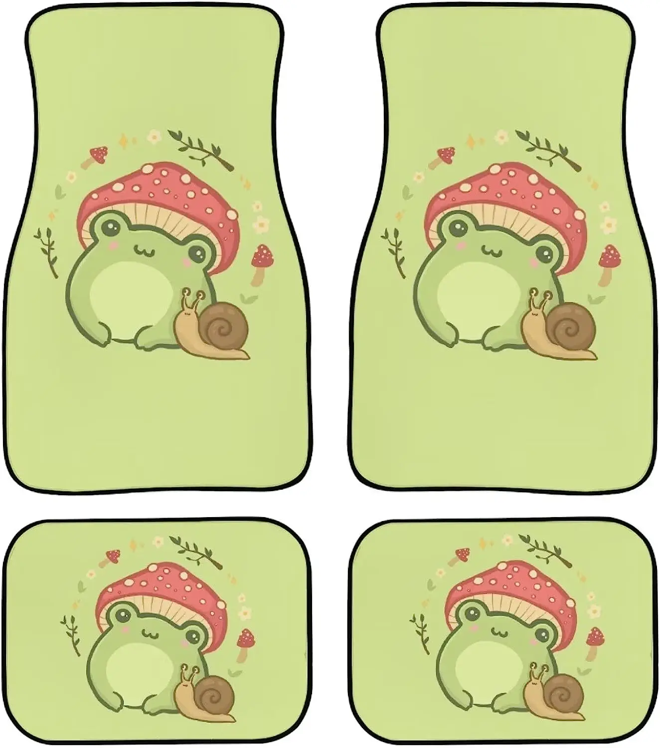 

Mushroom Frog Car Floor Mats Custom Car Mat Carpet Green Floor Auto Mats Car Decor for Car Interior Automotive Accessories