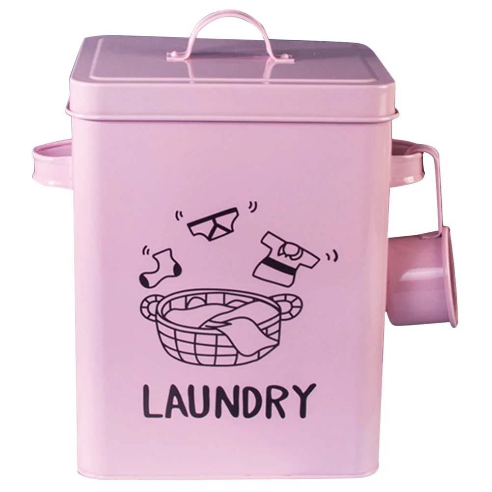 

Laundry Detergent Storage Box Containers Beads Bin Metal Powder Bucket Tin Soap Holder Scoop Wrought Iron Condensate Buckets