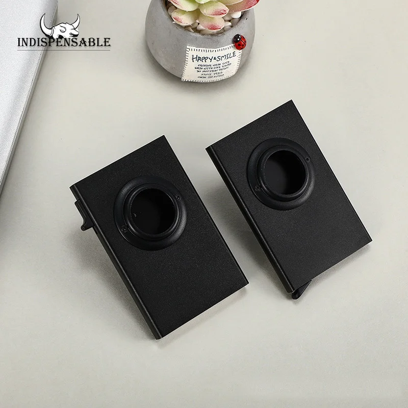 WIth Airtag ID Credit Card Box Slim Aluminum Wallet Pocket Case Bank RFID Card Holder Storage Organization Automatic Pop Up