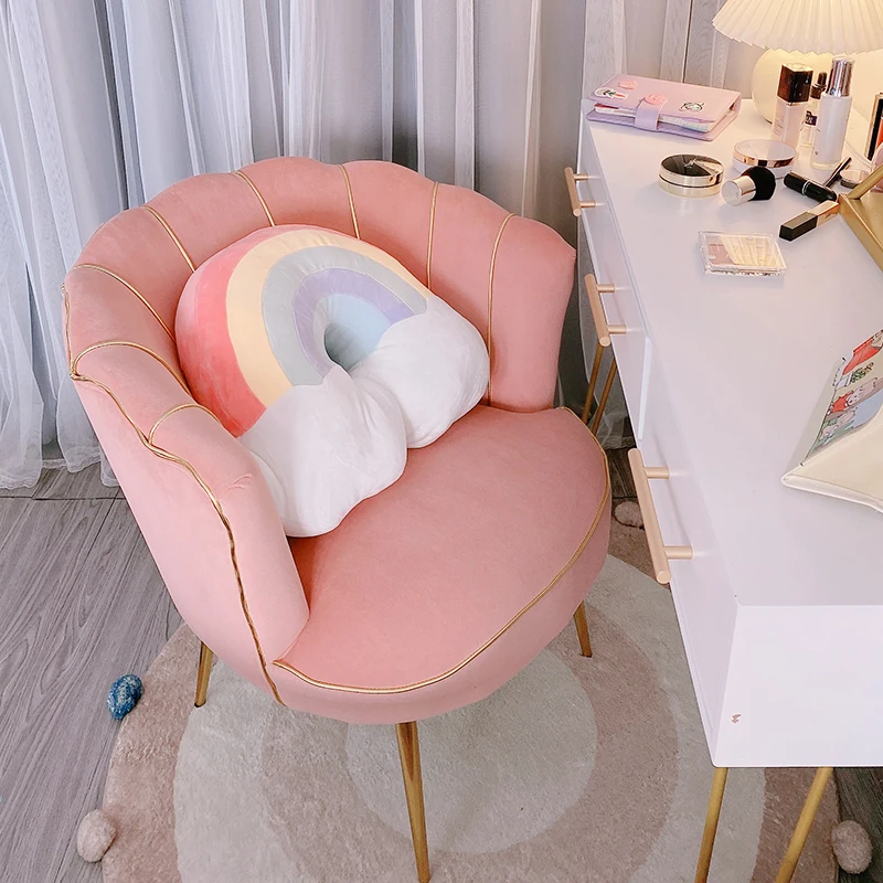 

YY Nordic Light Luxury Makeup Stool Bedroom Backrest Girl Home Internet Celebrity Dressing Table Chair
