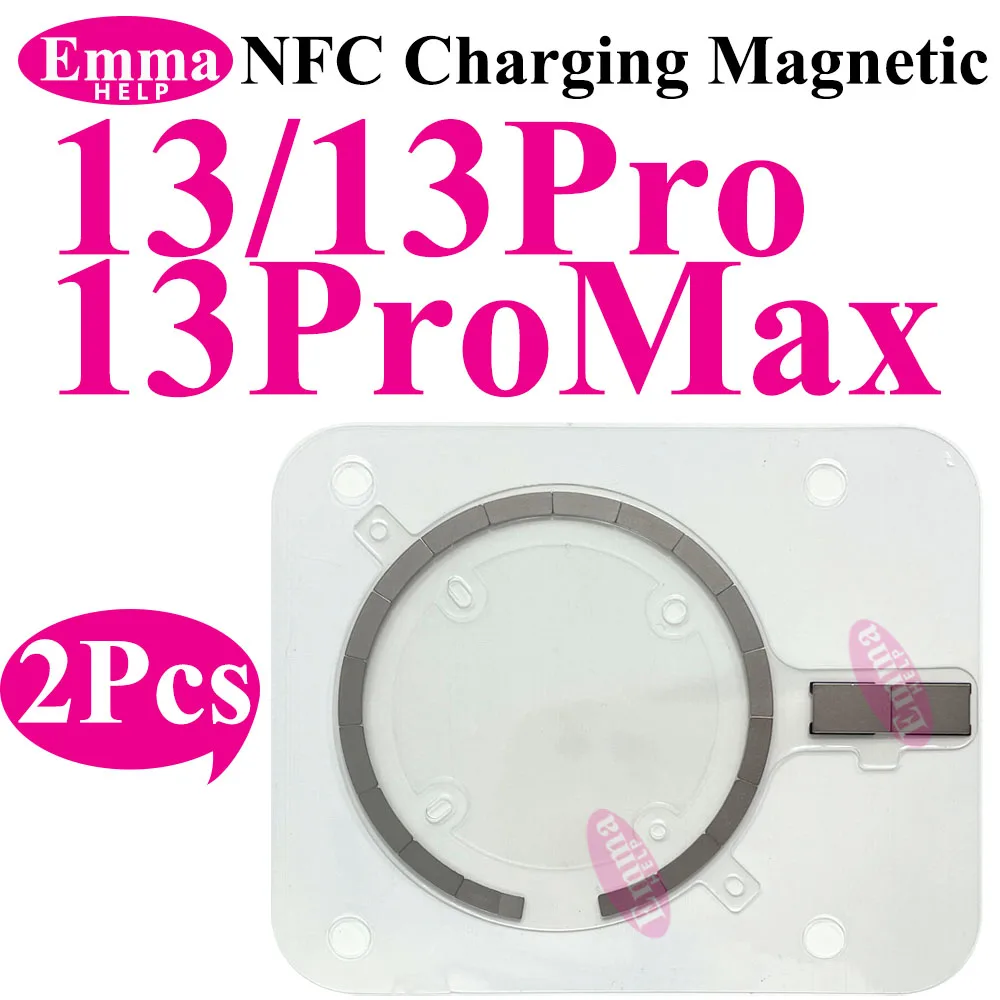 Фото 2 шт., магнитная беспроводная зарядка NFC для iPhone 12 13 16 Pro Max 14 15 Plus, задняя крышка, заднее стекло, магнитное зарядное устройство MagSafe, ремонт №5