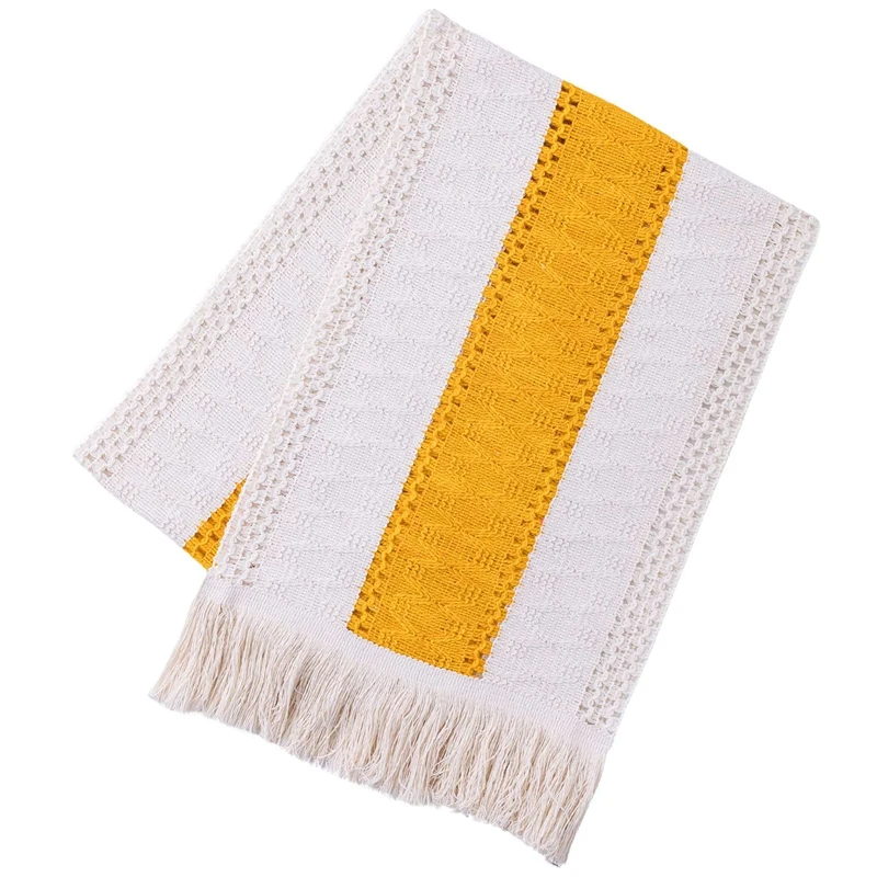 

Популярная скатерть из макраме в сельском стиле, скатерть из натурального мешковины в стиле бохо, современный декор фермерского дома, дерев...