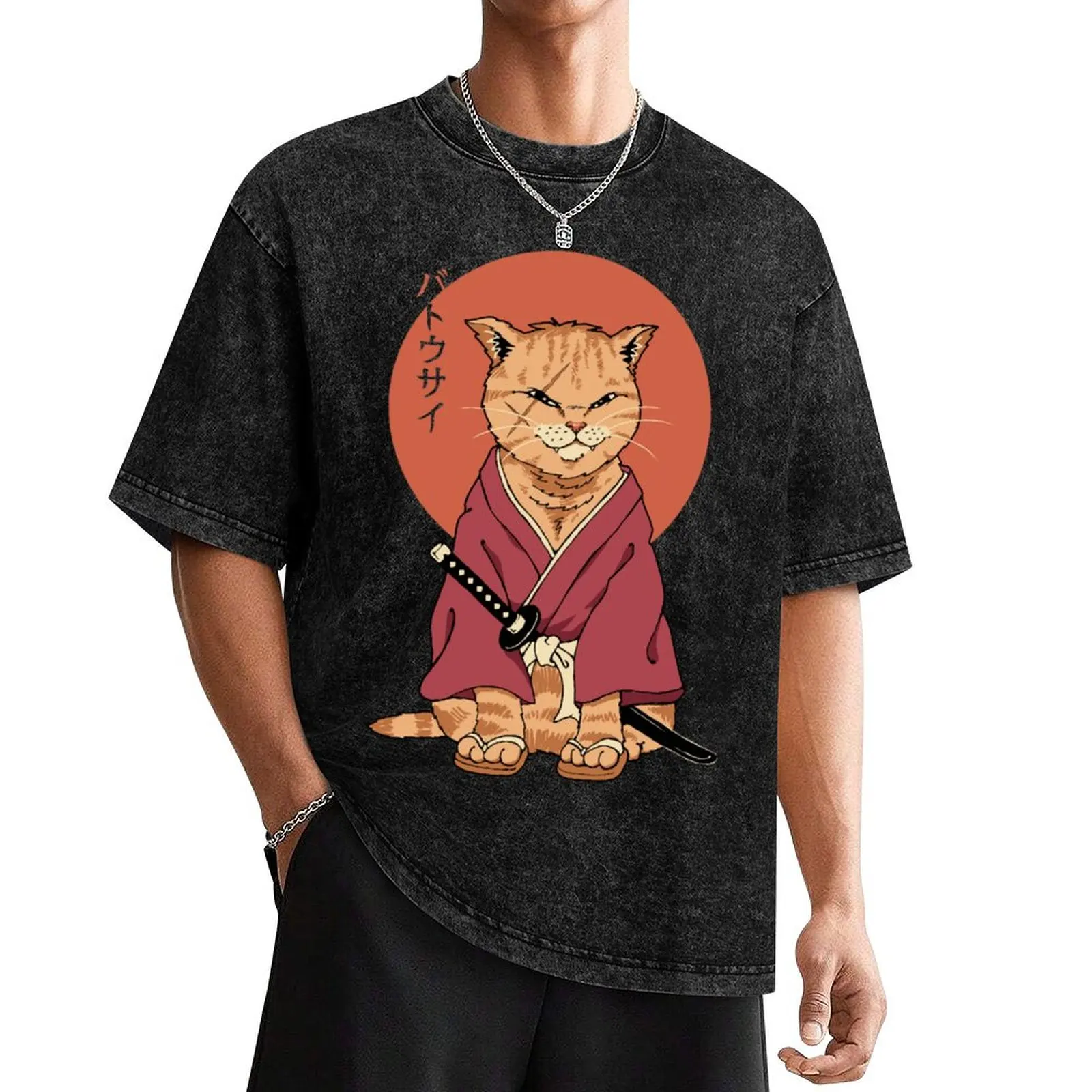 Футболка Neko Battousai летняя одежда рубашка Croswit мужская винтажная мужские футболки