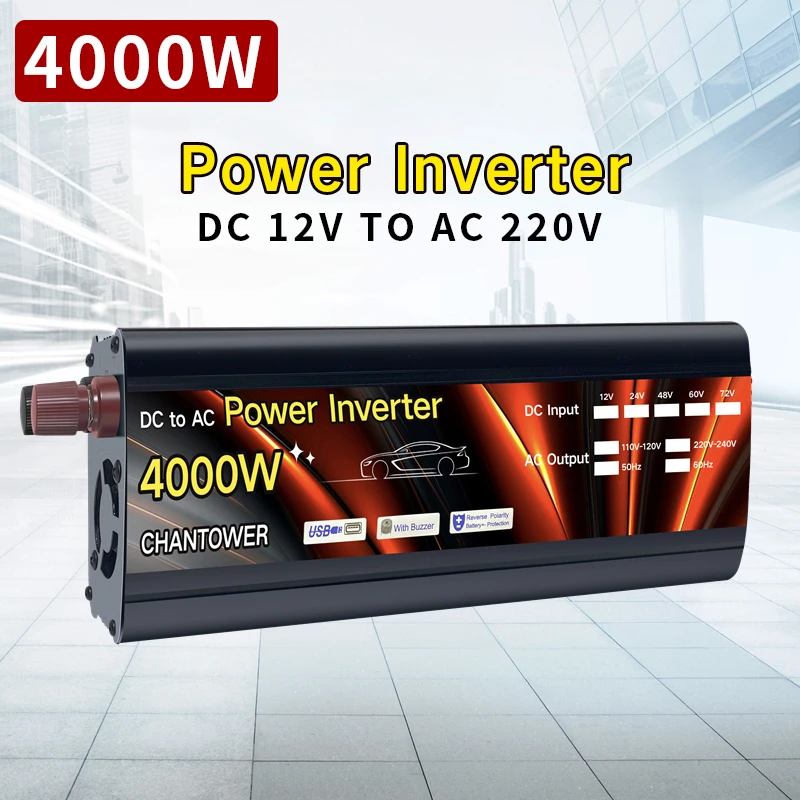 

Power Inverter 12v 220v Solar Inverter 1000W 2000W 3000W 4000W Portable Voltage Transformer Power Converter Panel Car Inverter