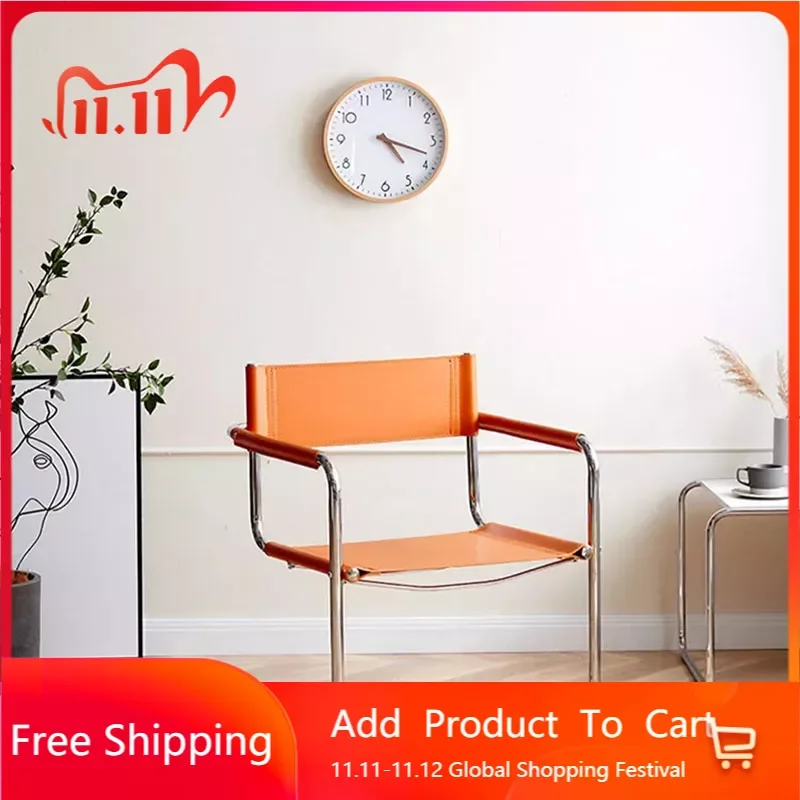 

Подлокотник, стальной телефон, креативный обеденный стул, дизайнерские скандинавские стулья, оранжевый современный спальный стул, мебель для гостиной WXH30XP