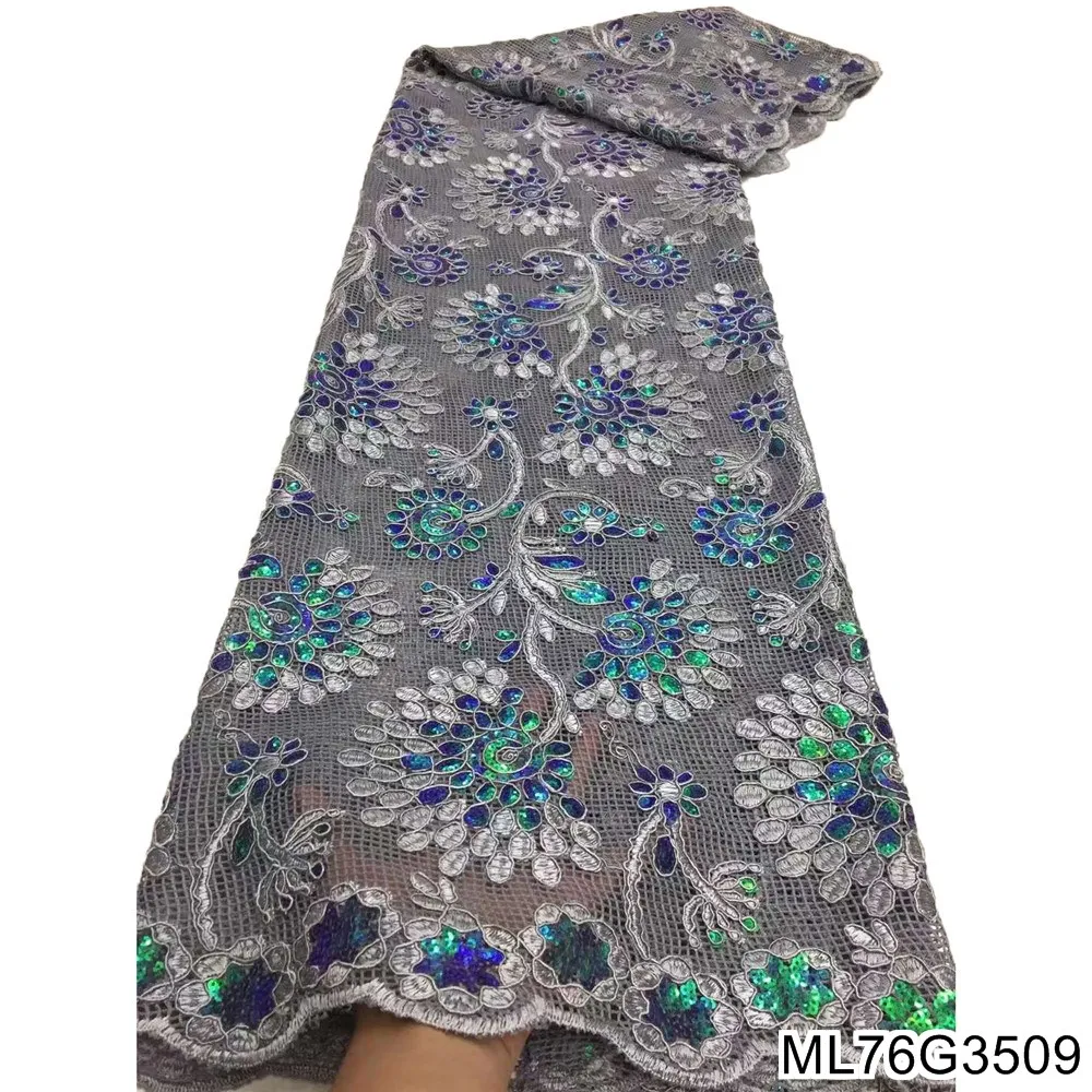 

African Guipure Lace Fabric 5 Yards 2022 African Water Soluble Lace Fabric DIY Sewing Dress for Wedding Party ML76G35