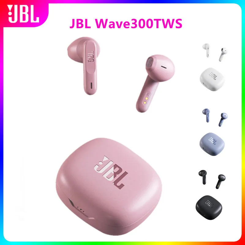 JBL WAVE 300TWS Wireless Bluetooth Headphones Stereo Earbud Bass Sound Noise Cancelling Earphone Bluetooth With MIC Charging Box