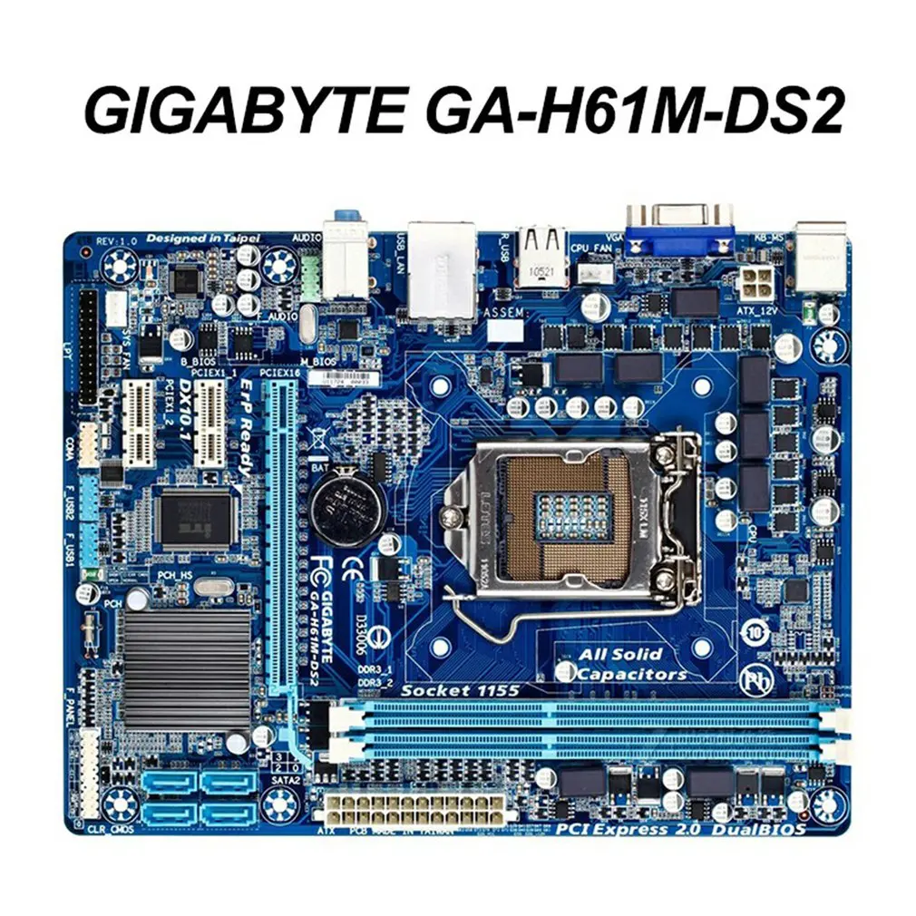 

Original Desktop Motherboard For H61M-DS2 Socket LGA1155 In Tel CPU DDR3 16G Dual Channel Memory VGA Interface Mainboard