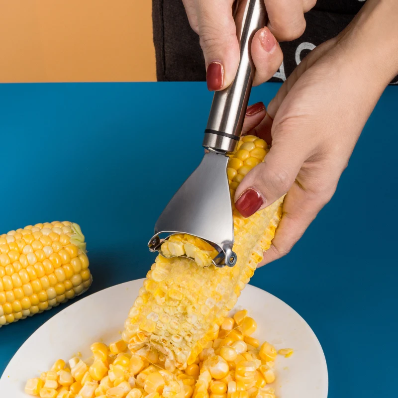 

Easy Peeling Corn Peeler Household Stainless Steel Corn Stripper Creative Corns Threshing Device Kitchen Fruit Vegetable Tools