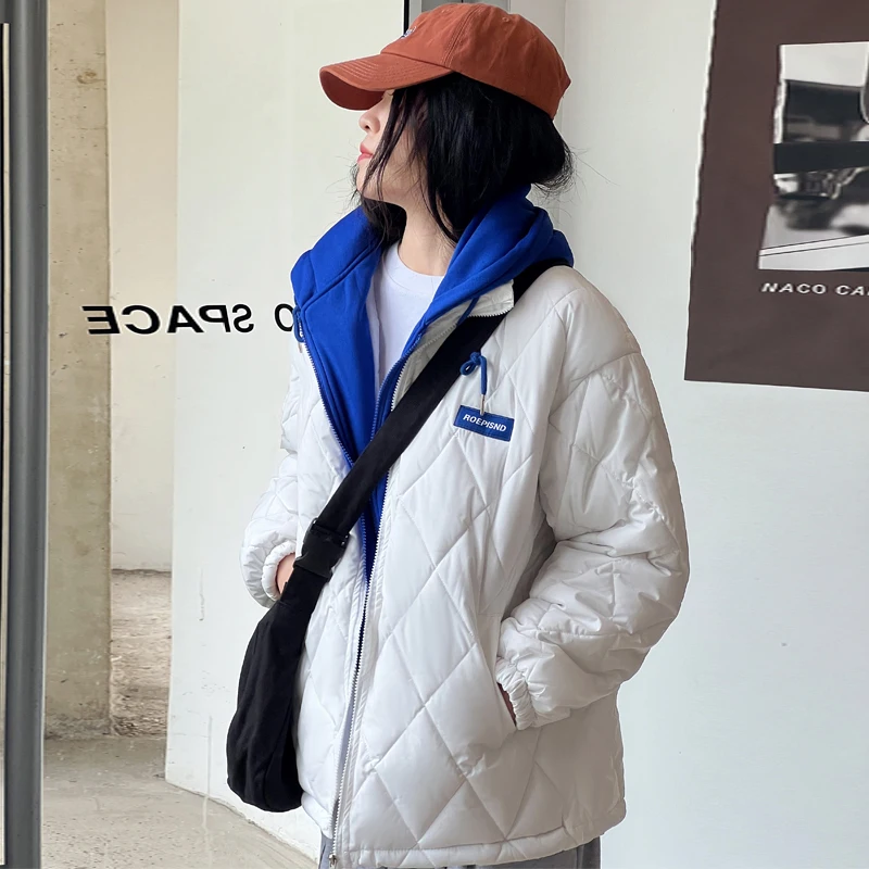 New 2022 Women Short Jacket Winter Thick Hooded Cotton Padded Coats Female Korean Loose Puffer Parkas Ladies Oversize Outwear