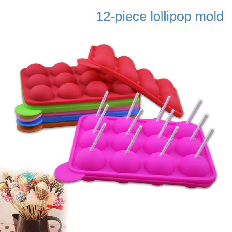 

12 отверстий, силиконовая кухонная круглая форма для леденцов, сферические формы для шоколада, конфет, леденцов, формы для изготовления торт...