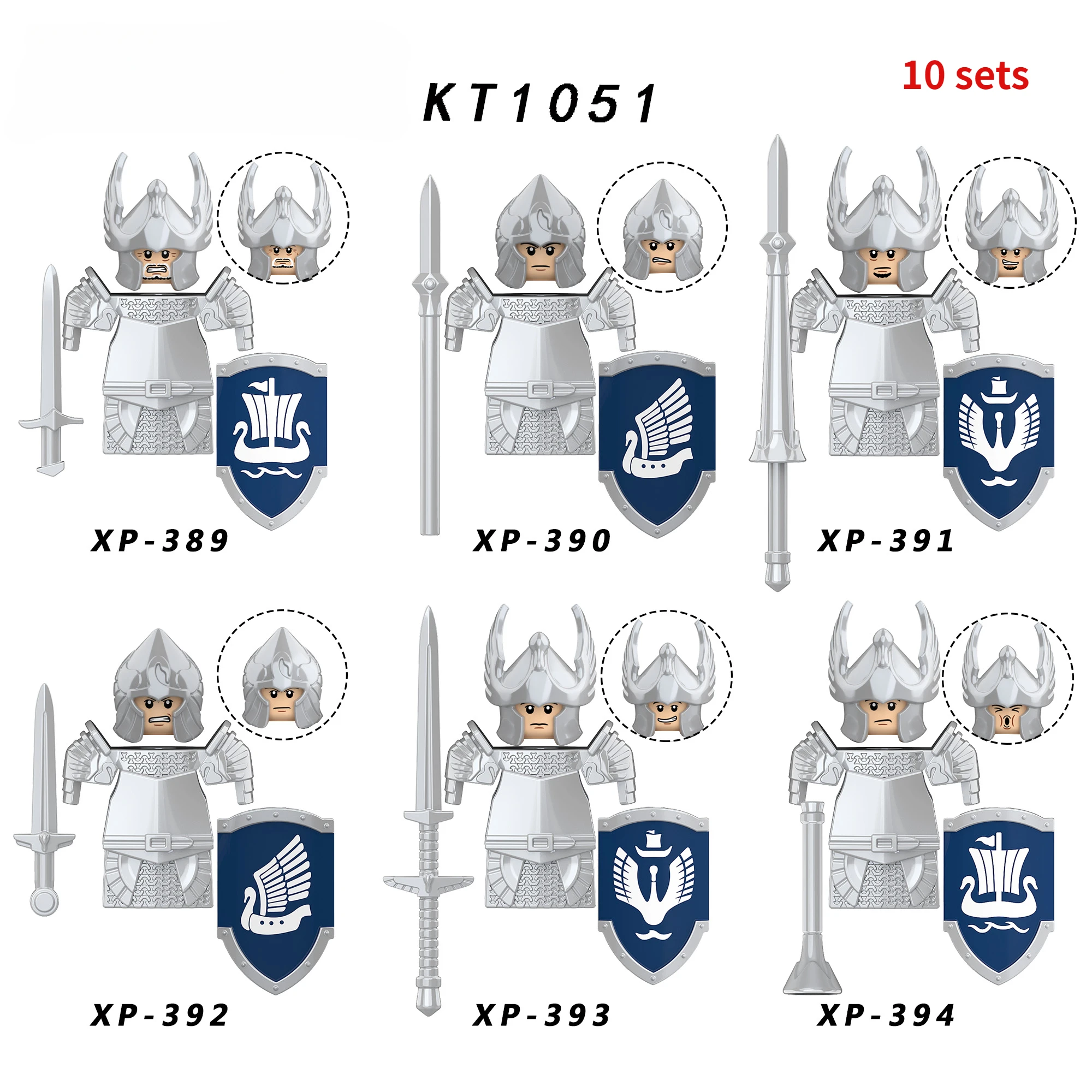 

KT1051 Gondor солдаты Lancer Archer средневековый рыцарь экшн-фигурки аксессуары шлем строительные блоки игрушки XP103-110